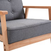 Grey Single Sofa Armchair in a Retro Style with Beech Wood Frame Padded Cushions in Linen Fabric