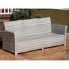 Grey Six Piece Rattan Dining Set Sofa Table Footstool Garden Furniture for Outdoor Spaces