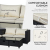 Black Four Seat Rattan Wicker Garden or Patio Sofa and Table Set with Storage, Cream Cushions