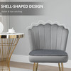 Grey Velvet-Feel Shell Luxe Accent Chair Home Bedroom Lounge Gold Metal Legs