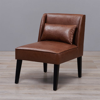 Vintage mid century brown faux leather chair