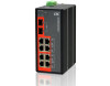 IFS-802GS-E 8 port Fast Ethernet + 2 Gigabit SFP Industrial fiber switch, extreme temperature, DIN rail mount