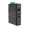 HC-1002-BT - 2x RJ45 +1x SFP ports Gigabit Ethernet Industrial fiber switch with 180W of PoE 802.3bt, DIN rail mount, -40 to +75 Celsius