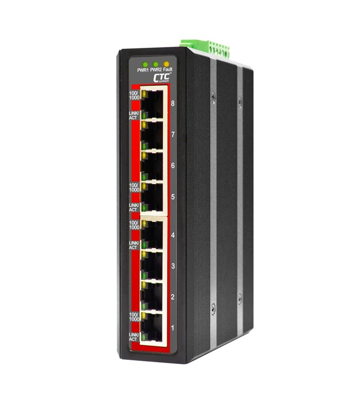 Igs 800e 8 Port Unmanaged 10 100 1000base Tx Gigabit Ethernet Industrial Switch 40 To 75 Celsius Din Rail Mount