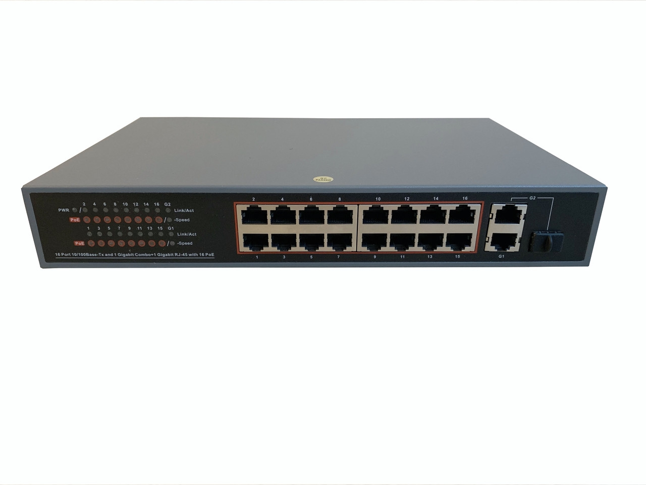 16-Port Gigabit Ethernet 19 Rackmount Switch RJ45 10/100/1000