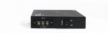 FRM220-CH01-DC - single slot fiber chassis with embedded neg. DC power 18-72V input, rear view
