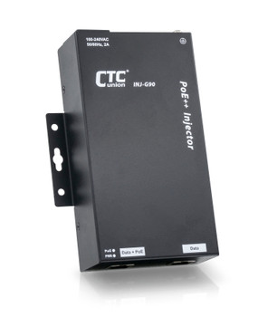INJ-G90 10G/5G/2.5G/Gigabit Ethernet PoE 802.3af, 802.3at and 802.3bt compatible injector (90W max. power budget), wall mountable