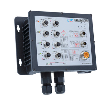 ITP-802GSM-8PHE24 - 8x 10/100M PoE + 2x Gigabit Ethernet ports managed PoE Industrial switch IP67 waterproof, DIN rail mount, -40 to +75 Celsius
