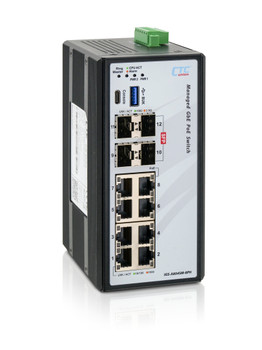 IGS-A804SM-8PH24 - 12 port managed cyber-hardened Gigabit Ethernet Industrial switch, PoE 180W, DC24V - Right View
