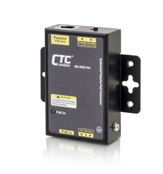 INJ-IG03-PH Gigabit Ethernet Industrial Active to Passive PoE Converter left view