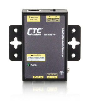 INJ-IG03-PH Gigabit Ethernet Industrial Active to Passive PoE Converter front view
