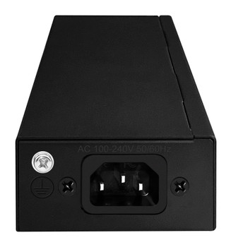 INJ-10G-90R 10G/5G/2.5G/Gigabit Ethernet PoE 802.3af, 802.3at and 802.3bt compatible injector (90W max. power budget), wall mountable - AC plug view