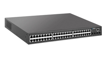 RB-4804M-PSE Gigabit Ethernet 48+4 Gigabit ports high power POE managed L3 switch (600W budget) - left view