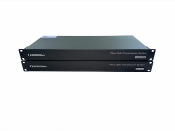 RB-32FXSFXO-ETH4 32x POTS RJ11 and 4x Ethernet data over one strand of fiber telephone line extender SET of TWO, 19" rack mountable