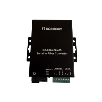 RB-SERIAL - 1x RS-232 and 1x RS-485/422 over single strand fiber media converter, 15kV isolation, single unit top view