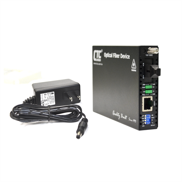 FRM220-10/100-SC20A Fast Ethernet WDM BiDi single strand singlemode fiber converter, 20Km A type with AC adapter