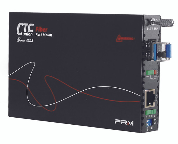 FRM220-E1-T1R-LC20B - T1 and E1 RJ45 to WDM single strand BiDi Tx:1550nm/Rx:1310nm fiber media converter (T1 modem), 20Km