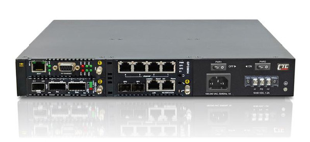 FRM220-CH04-AC - 4 slot fiber chassis with AC power and network management options, rack 19" mountable, 1RU