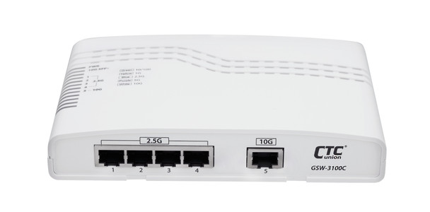 GSW-3100C - 10G Ethernet CPE switch 4x 1G/2.5G RJ45 + 1x 10G RJ45 + 1x 1G/10G SFP+ L2 Managed with optional Cable Tray