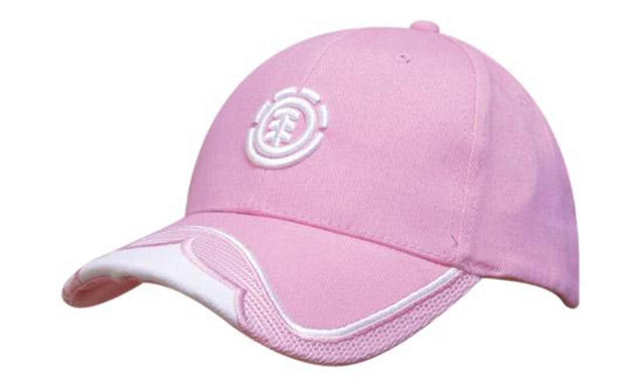 Brushed Heavy Cotton with Mesh Insert on Peak & Embroidered Trim