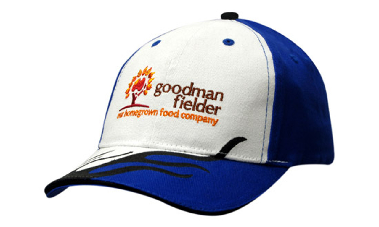 Brushed Heavy Cotton with Sandwich Trim & Flame Embroidery on Crown & Peak Brushed Heavy Cotton with Sandwich Trim & Flame Embroidery on Crown & Peak