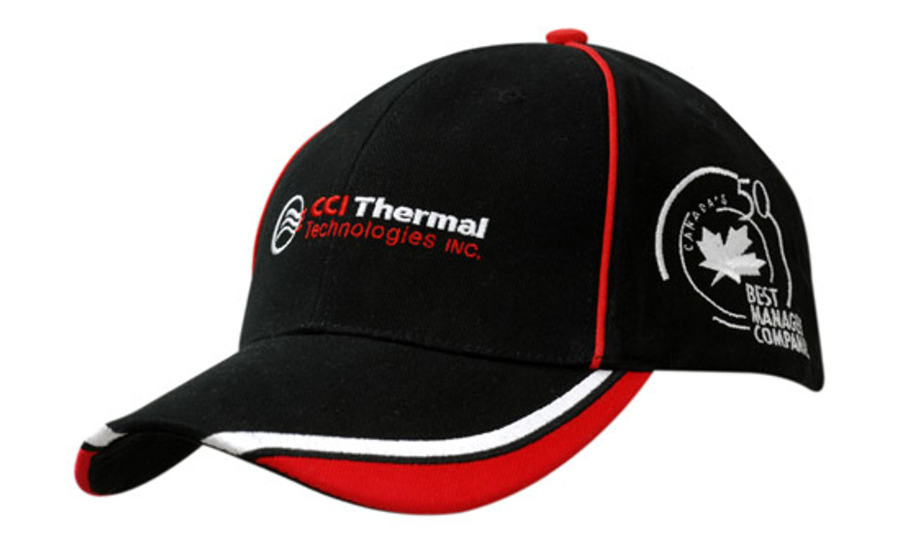 Brushed Heavy Cotton with Crown Piping & Peak Trim/Embroidery