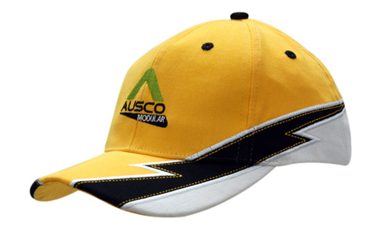 Brushed Heavy Cotton with Strike Design on Crown & Peak Brushed Heavy Cotton with Strike Design on Crown & Peak