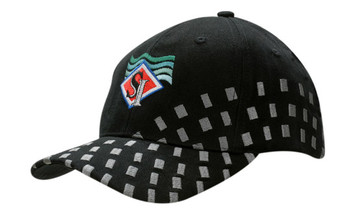 Brushed Heavy Cotton with Embroidered Squares on Crown & Peak Brushed Heavy Cotton with Embroidered Squares on Crown & Peak