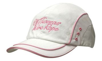 Brushed Heavy Cotton with Sandwich Trim, Mesh Inserts, Crown/Peak Piping Brushed Heavy Cotton with Sandwich Trim, Mesh Inserts, Crown/Peak Piping