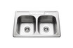 Topmount Stainless Steel 4-hole 50/50 Double Bowl Kitchen Sink, 9-Inch Deep