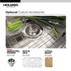 Houzer Medallion 31" Stainless Steel Undermount Single Bowl Kitchen Sink with Strainer