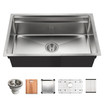 Houzer 32" Novus Stainless Steel Undermount Dual Platform Workstation Kitchen Sink with Accessories