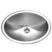 Topmount Stainless Steel Oval Bowl Lavatory Sink with Overflow