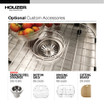 Designer Undermount Stainless Steel Single D Bowl Kitchen Sink