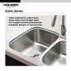 23-7/16" x 21-1/4" Stainless Steel Undermount D Bowl Kitchen Sink