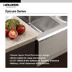 Epicure Series Apron Front Farmhouse Stainless Steel 70/30Double Bowl Kitchen Sink, Small bowl Right