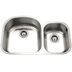 Undermount Stainless Steel 70/30 Double Bowl Kitchen Sink, Small Bowl Right, 16 Gauge