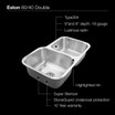 Eston Series Undermount Stainless Steel 60/40 Double Bowl Kitchen Sink, Small Bowl Right, 18 Gauge