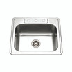 Revive 25" Topmount Stainless Steel 3-hole Single Bowl Kitchen Sink, 7" Depth