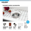 Houzer Platus 33" Fireclay Apron Front Workstation Single Bowl In Matte Grey