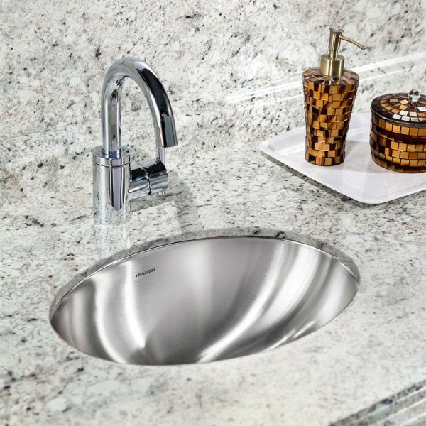 Undermount Stainless Steel Oval Bowl Lavatory Sink