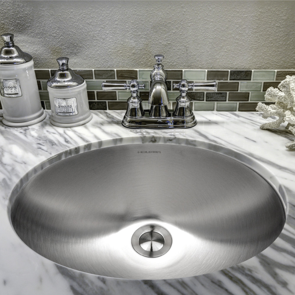Undermount Stainless Steel Oval Bowl Lavatory Sink