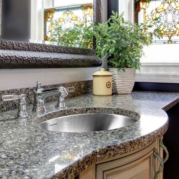 諸白1800 Undermount Stainless Steel Oval Bowl Lavatory Sink with Overflow