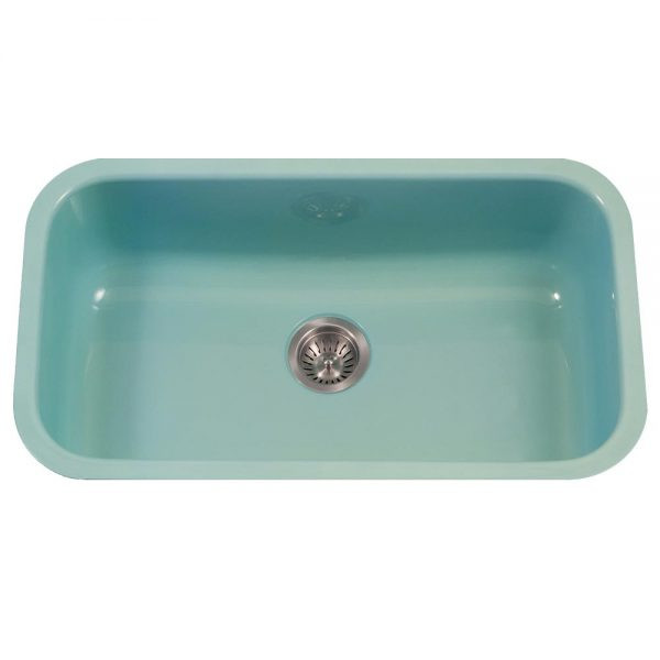Houzer Porcela 31" Porcelain Enamel Steel Undermount Single Bowl ...