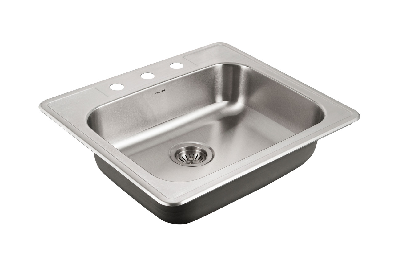 Houzer ADA Compliant 25 inch Stainless Steel Drop-in Topmount 3