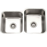 31.25" X 20" Stainless Steel Undermount 60/40 Double Bowl Kitchen Sink