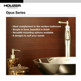 Houzer Opus 18" Stainless Steel Drop-in Topmount Oval Bowl Bathroom Sink with Overflow Assembly