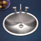 17-3/4" x 13 -9/16" Stainless Steel Topmount Oval Bowl Lavatory Sink with Overflow