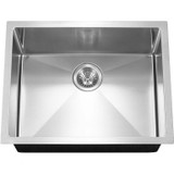 Houzer Savior 23" Stainless Steel Undermount Single Bowl Kitchen Sink with Strainer & Grid