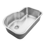 Houzer Belleo 32" Stainless Steel Drop-in Topmount Single Bowl Offset Kitchen Sink with Strainer & Grid